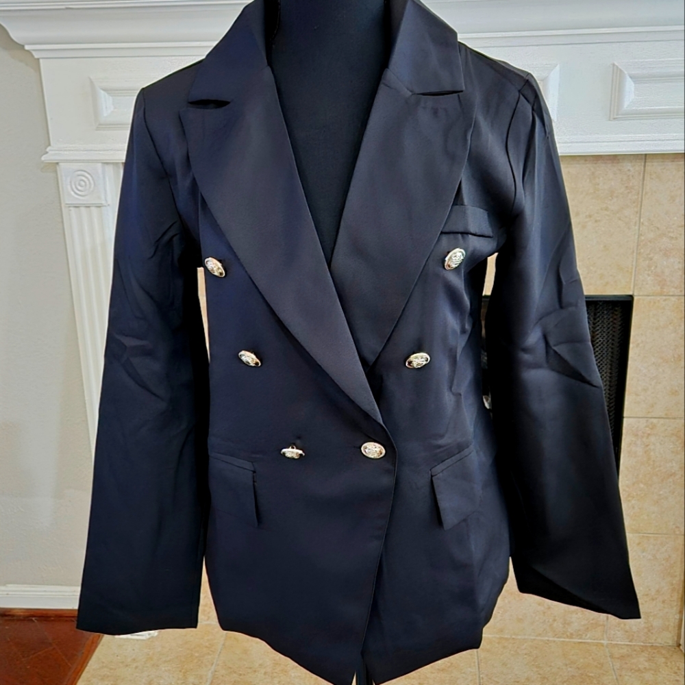 Womens Double Breasted Military Jacket